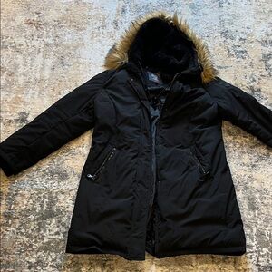 Vince Camuto Black Jacket with Faux Fur Trim